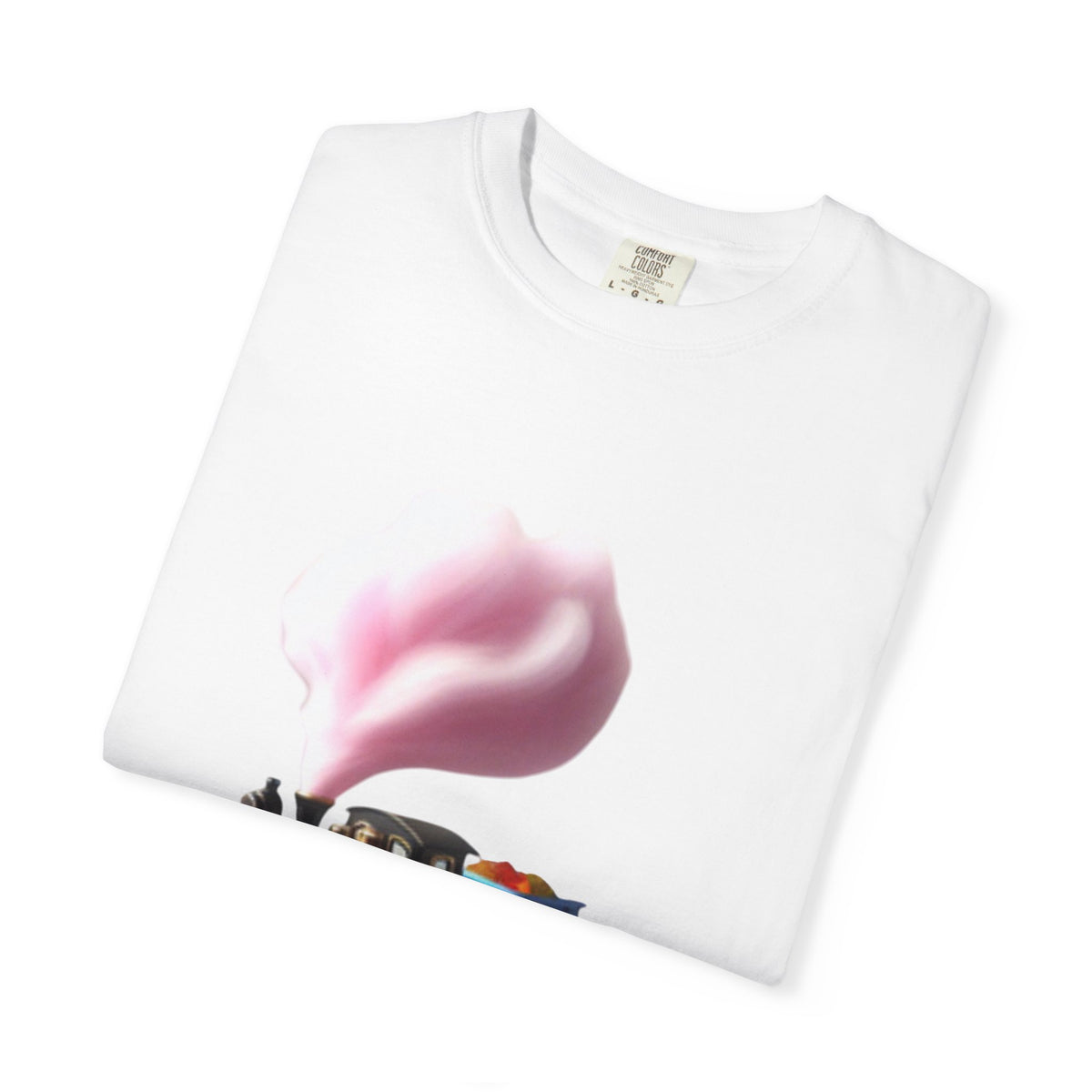 Vintage Steam Train T-Shirt with cotton candy’s Pink Smoke .—