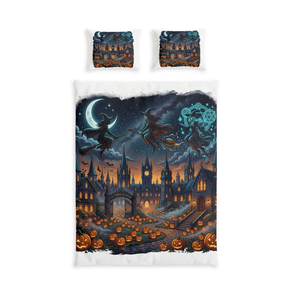 HALLOWEEN Castle Cotton Bed Set — Spooky Pumpkin Night Bedding