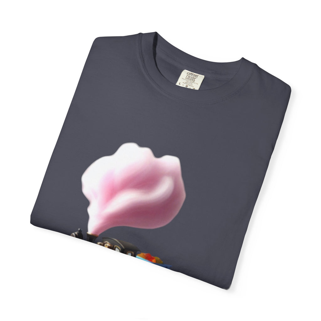 Vintage Steam Train T-Shirt with cotton candy’s Pink Smoke .—