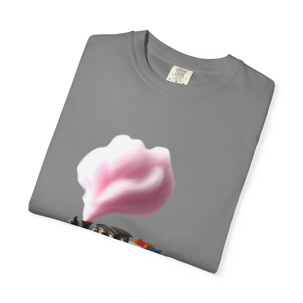 Vintage Steam Train T-Shirt with cotton candy’s Pink Smoke .—
