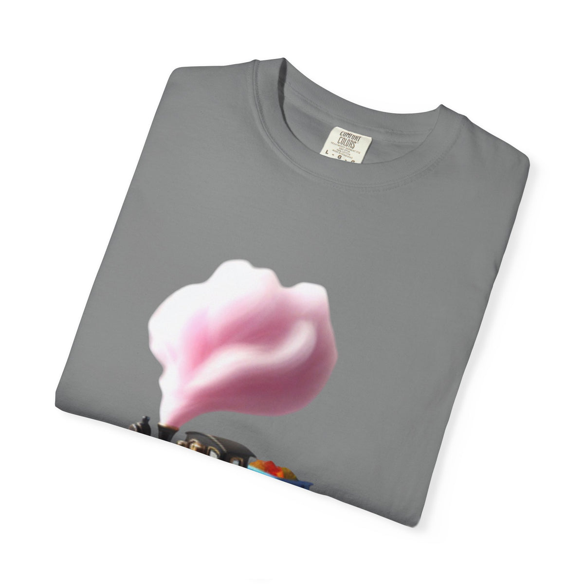 Vintage Steam Train T-Shirt with cotton candy’s Pink Smoke .—