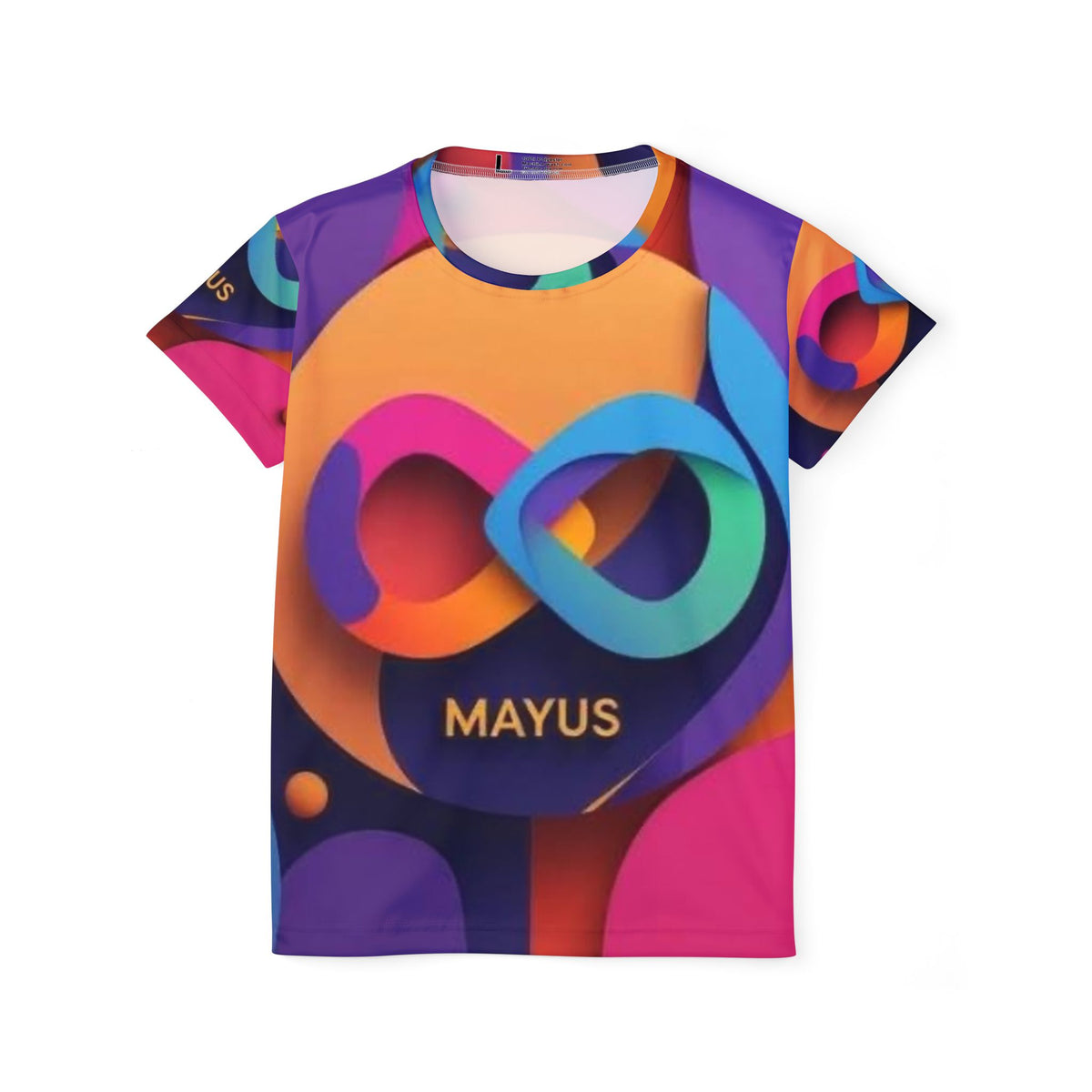 MAYUS Women's Athletic Jersey — Colorful Infinity Logo 'All-Over Print