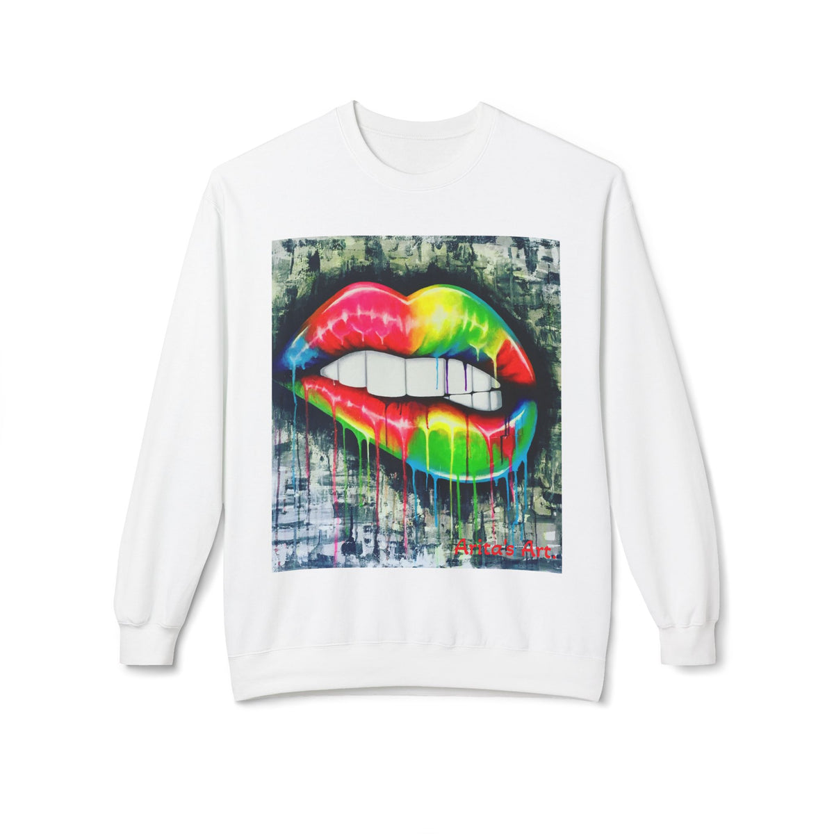 THE KISS Neon Graffiti Bite Lips Art