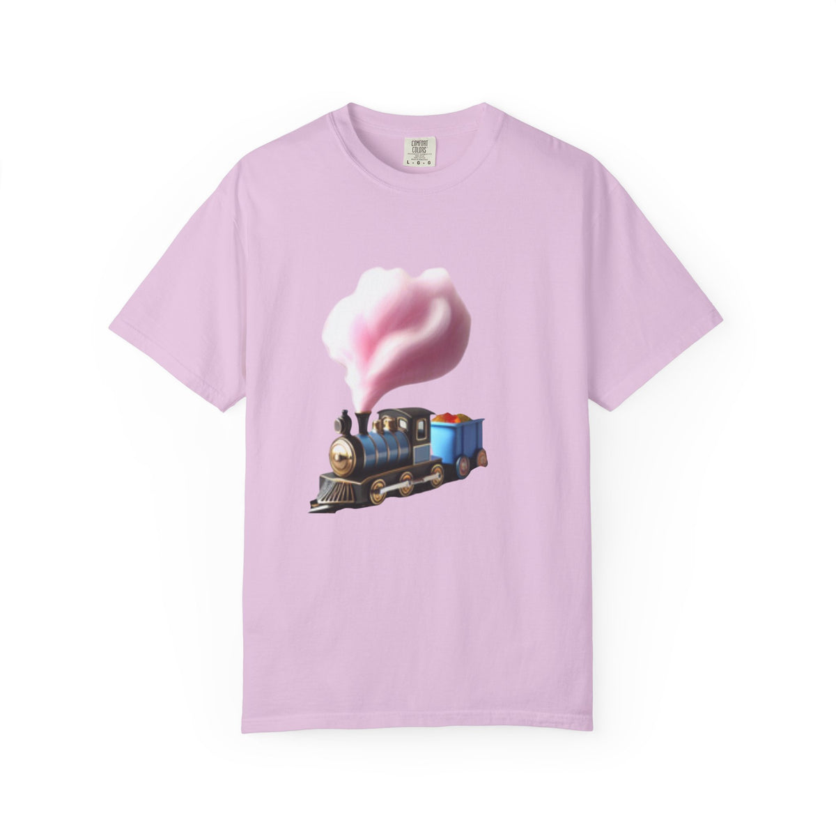 Vintage Steam Train T-Shirt with cotton candy’s Pink Smoke .—
