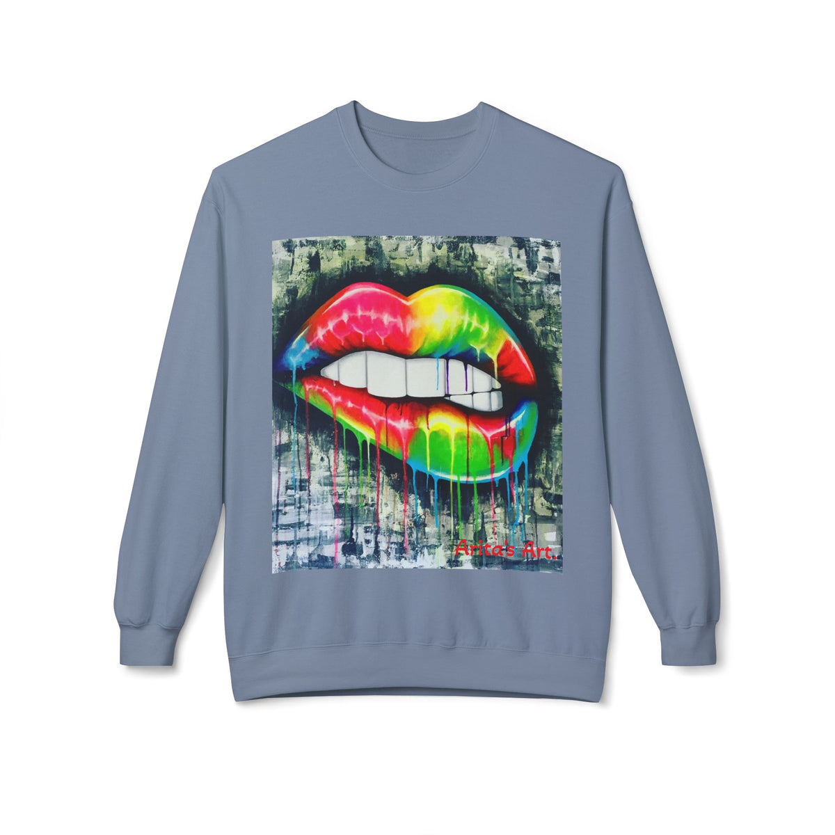 THE KISS Neon Graffiti Bite Lips Art