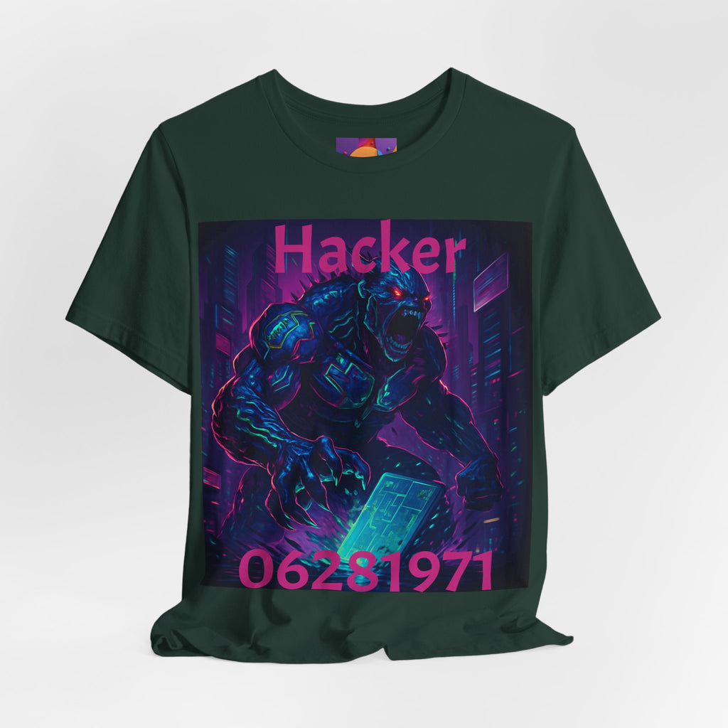 Monster Graphic Tee — '06/28/1971.' Dark Creature Illustration