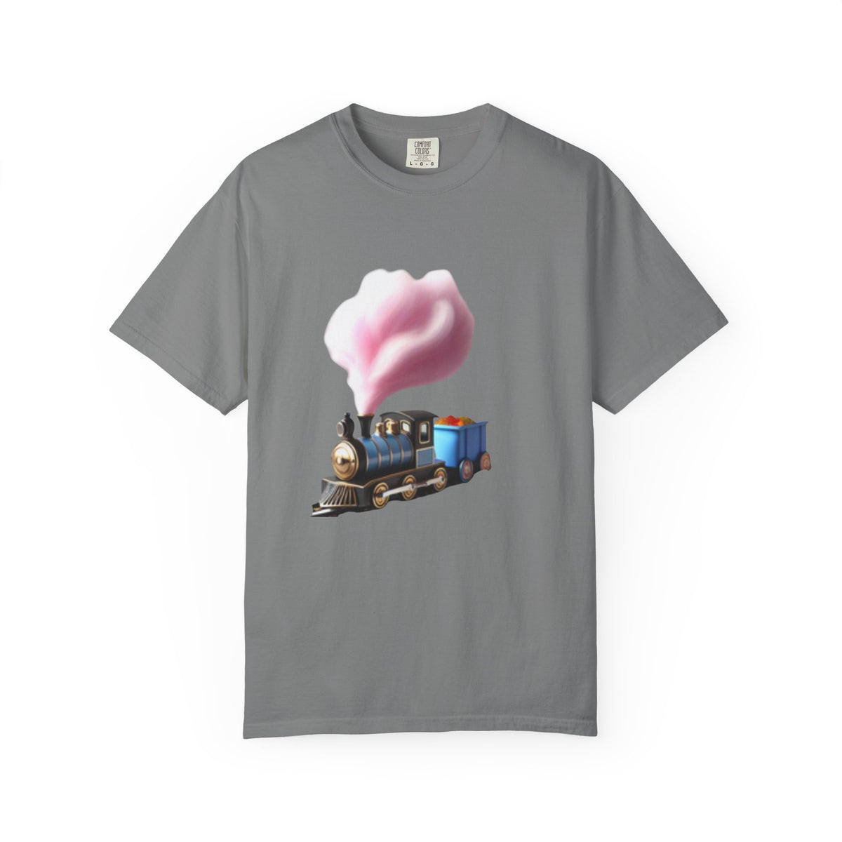 Vintage Steam Train T-Shirt with cotton candy’s Pink Smoke .—