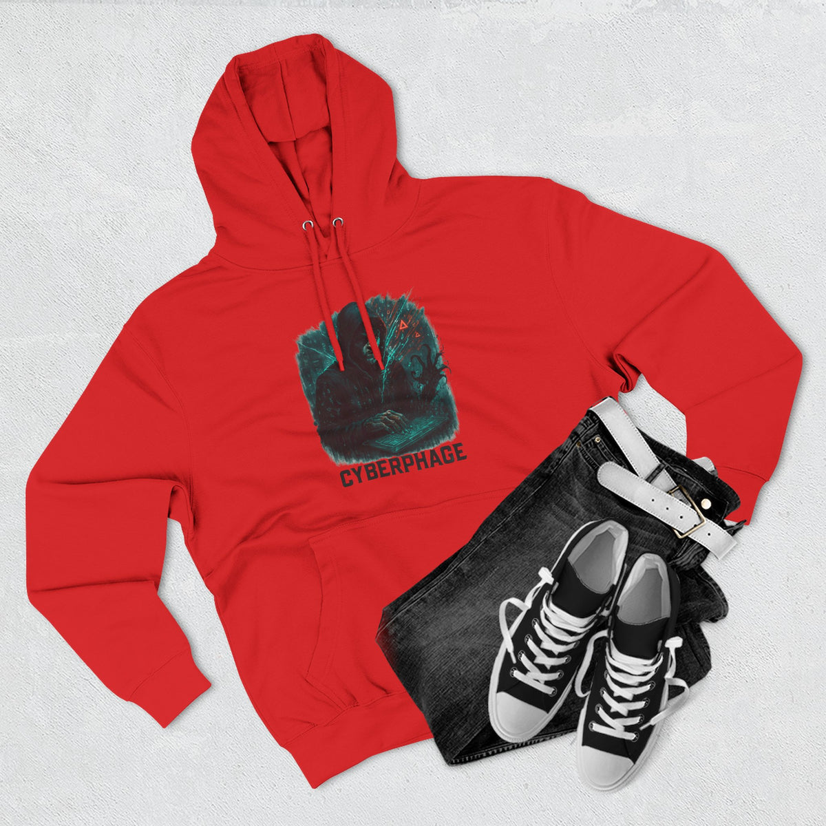 HALLOWEEN Cyberphage Graphic Hoodie | Cozy Fleece Sweatshirt.