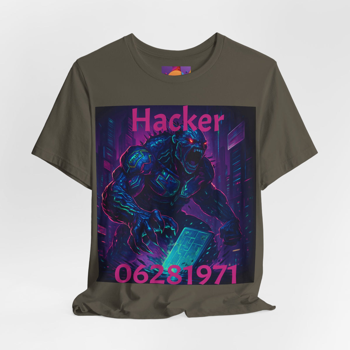 Monster Graphic Tee — '06/28/1971.' Dark Creature Illustration