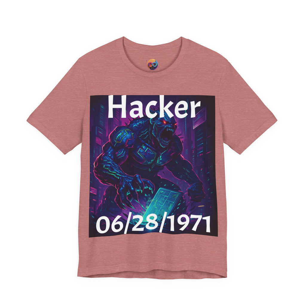 HACKER— '06/28/1971' Graphic tee. Dark Creature Illustration