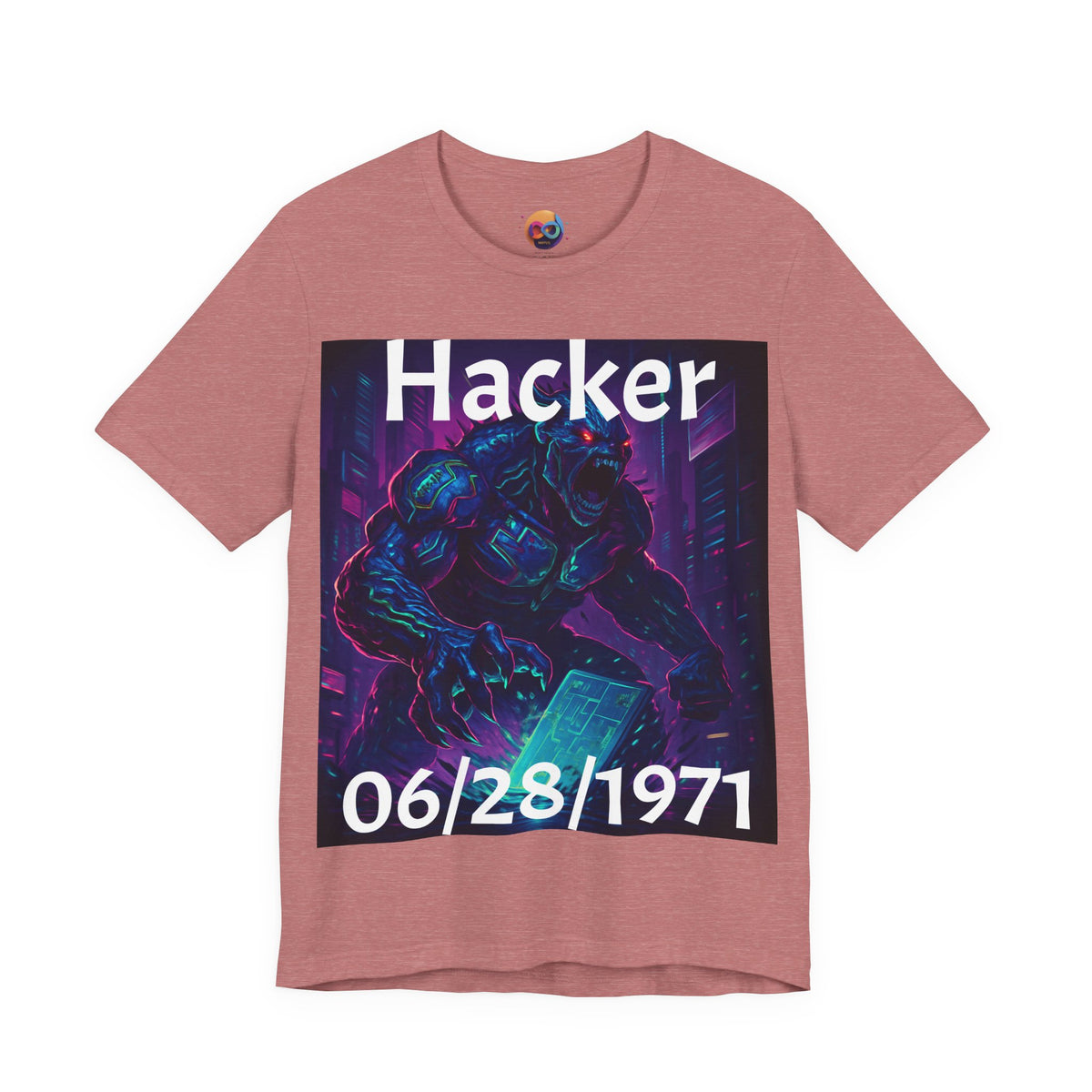 HACKER— '06/28/1971' Graphic tee. Dark Creature Illustration