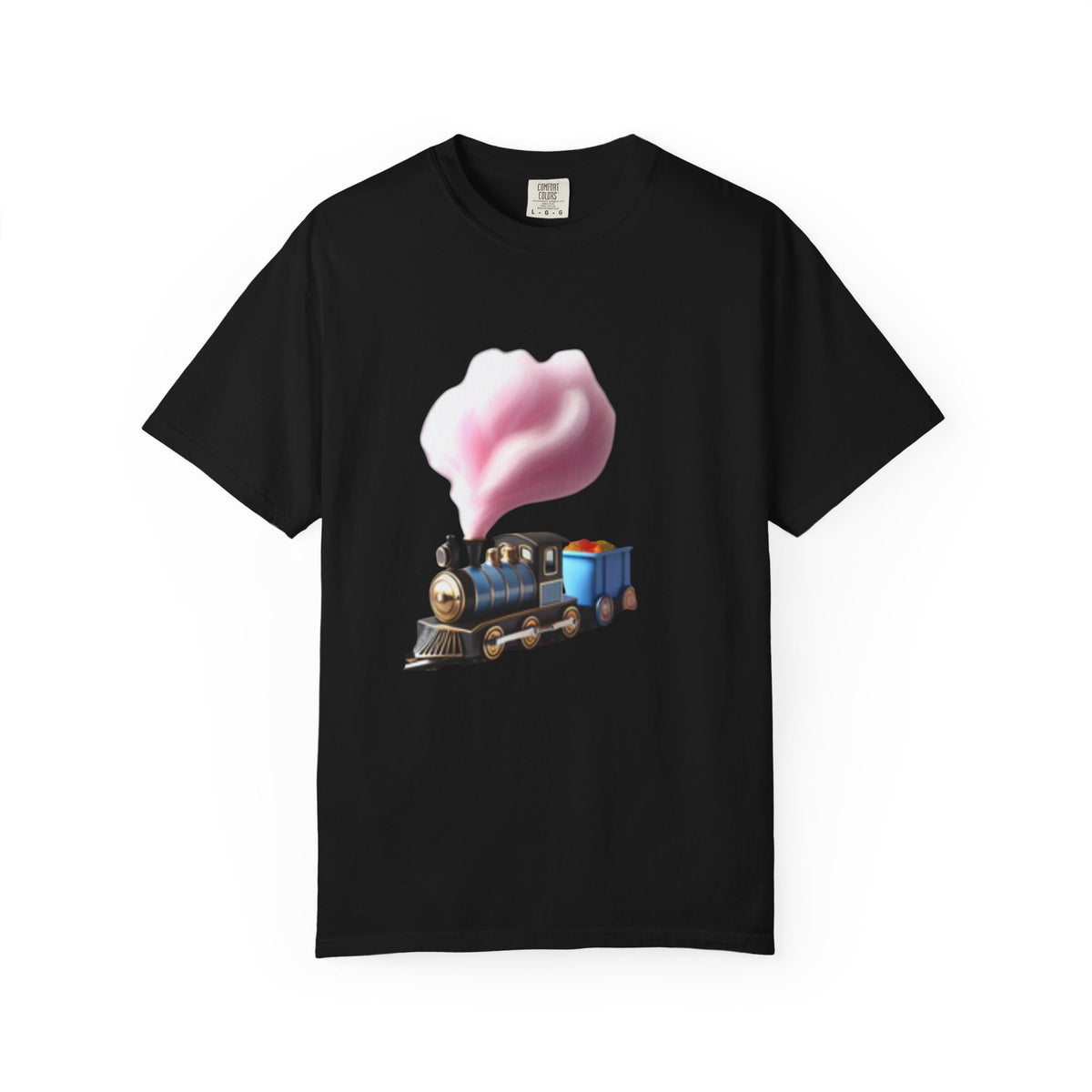 Vintage Steam Train T-Shirt with cotton candy’s Pink Smoke .—