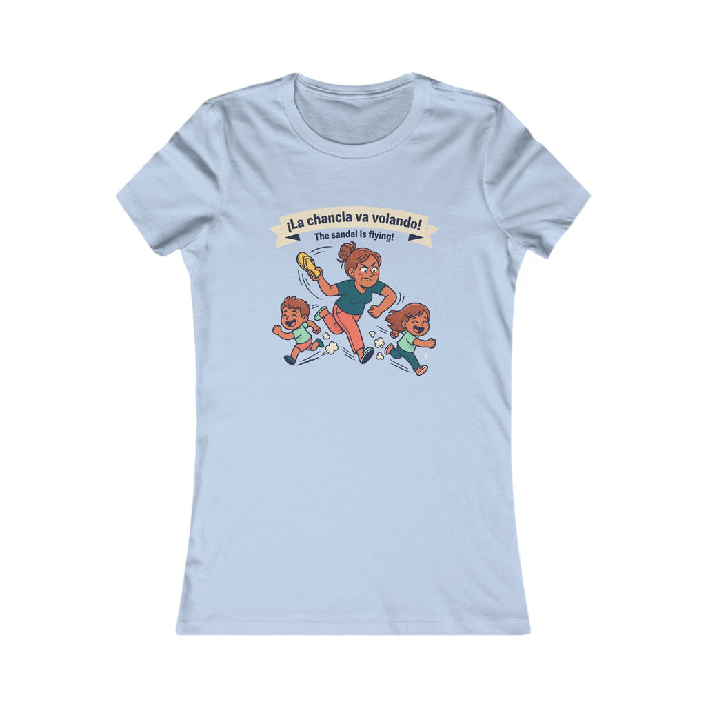 Super Mom Running with Kids T-Shirt, “THE SANDAL IS FLYING”