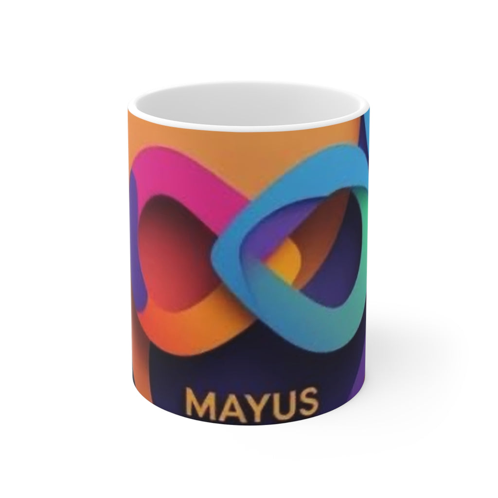 11oz Colorful Abstract Logo Mug — Mayus Infinity Design