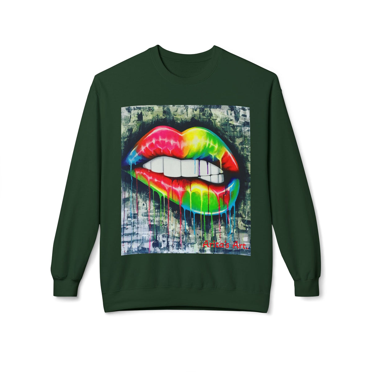 THE KISS Neon Graffiti Bite Lips Art