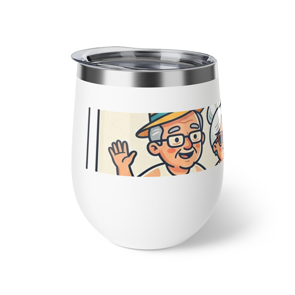 GRANNY’S 12oz Copper Insulated Wine Tumbler – Retro Cool Grandparents Pool Party Design