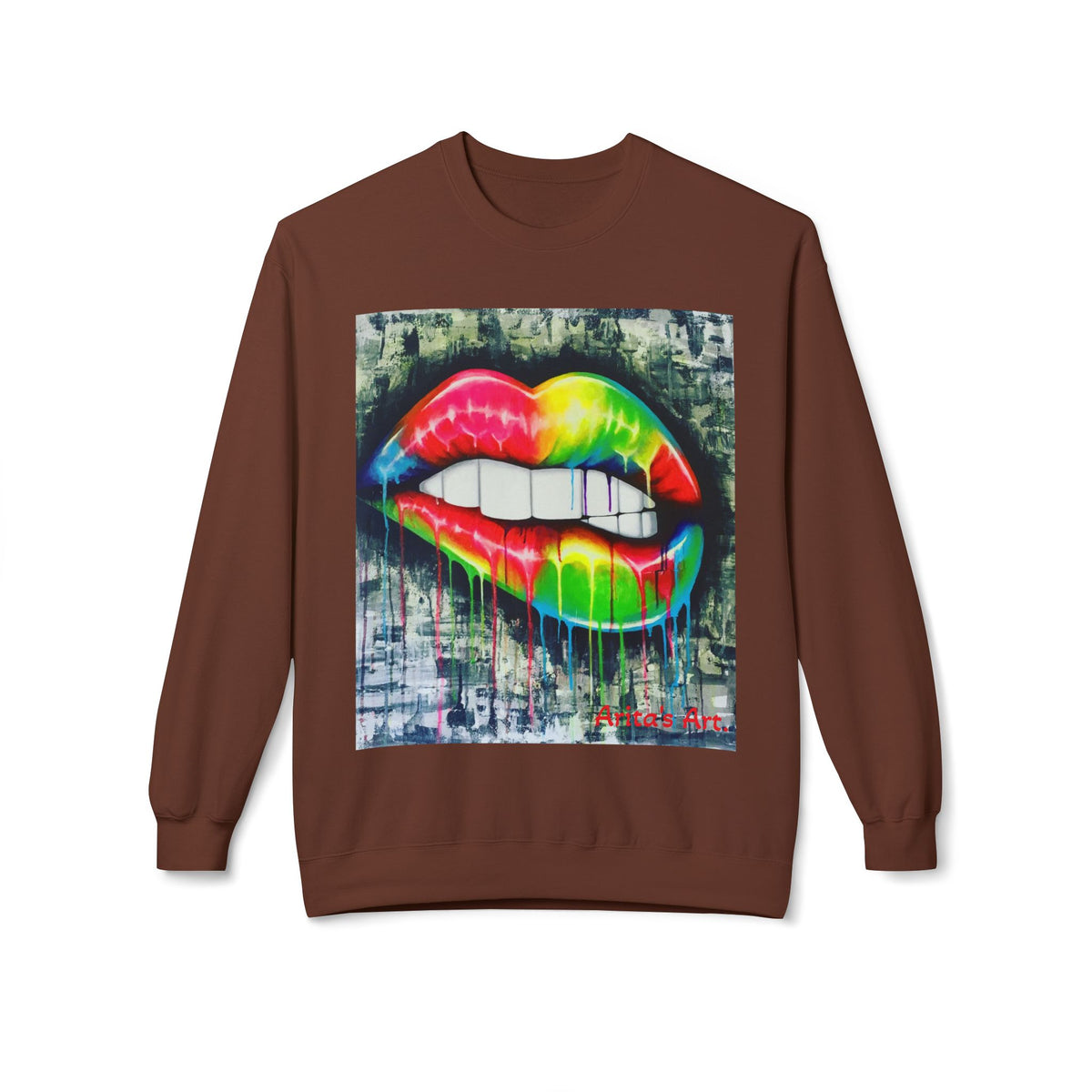 THE KISS Neon Graffiti Bite Lips Art