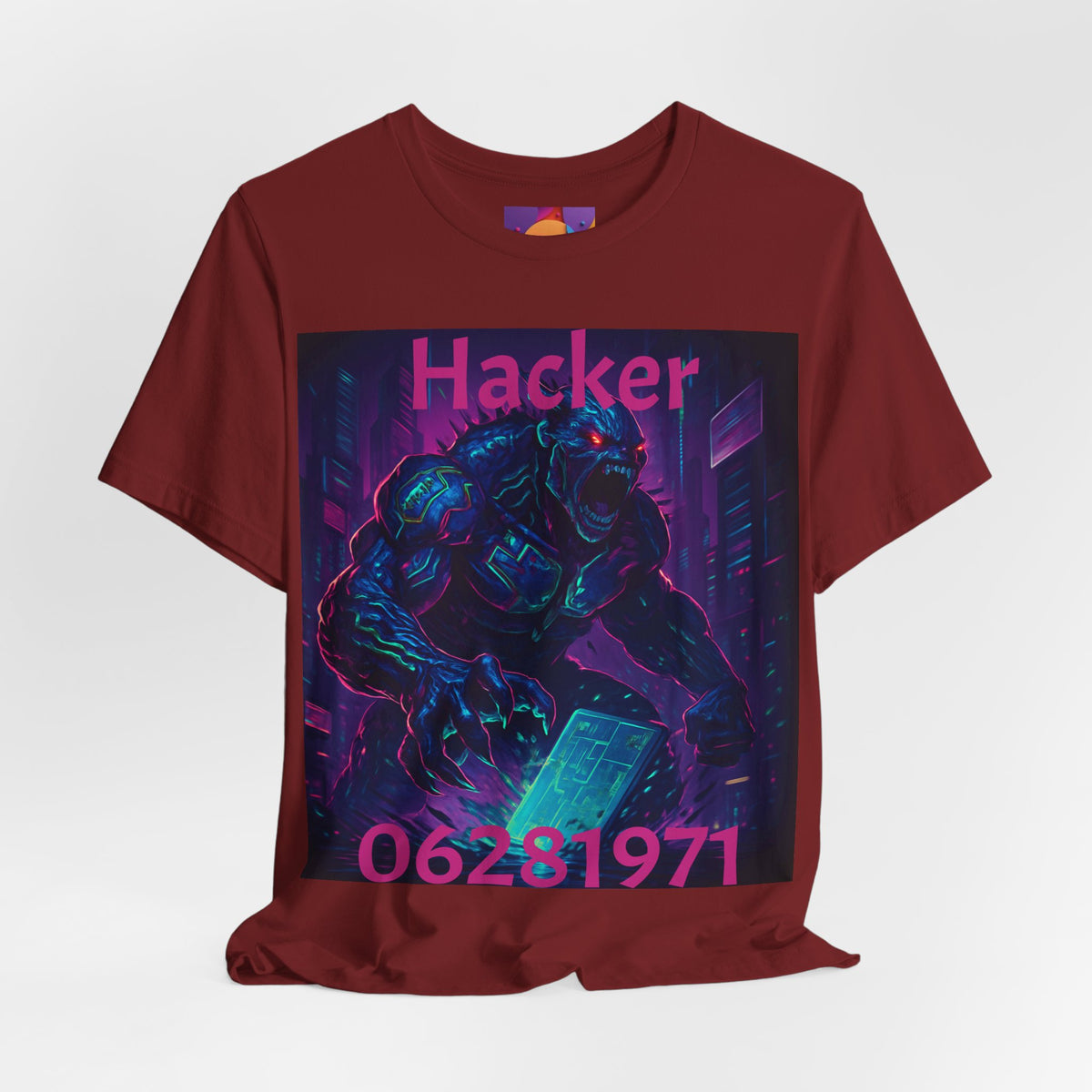 Monster Graphic Tee — '06/28/1971.' Dark Creature Illustration