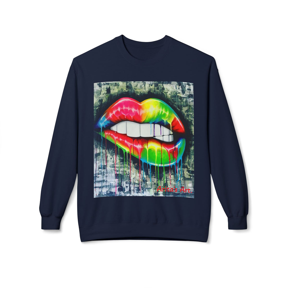 THE KISS Neon Graffiti Bite Lips Art
