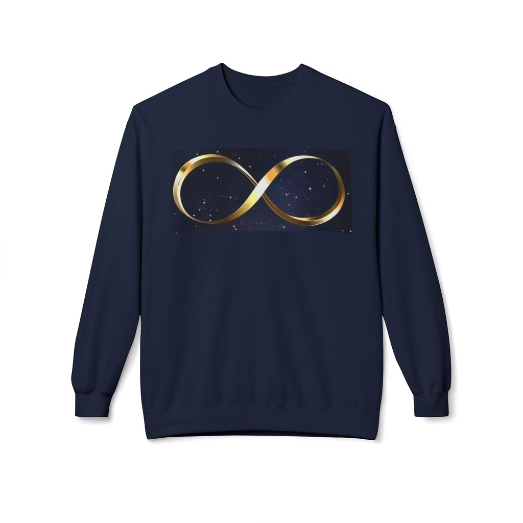 Infinity Symbol Crewneck Sweatshirt — Gold Galaxy Infinite Loop Design