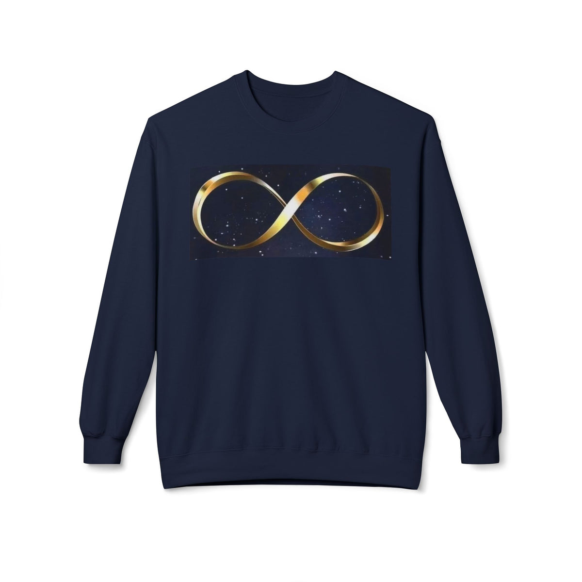 Infinity Symbol Crewneck Sweatshirt — Gold Galaxy Infinite Loop Design
