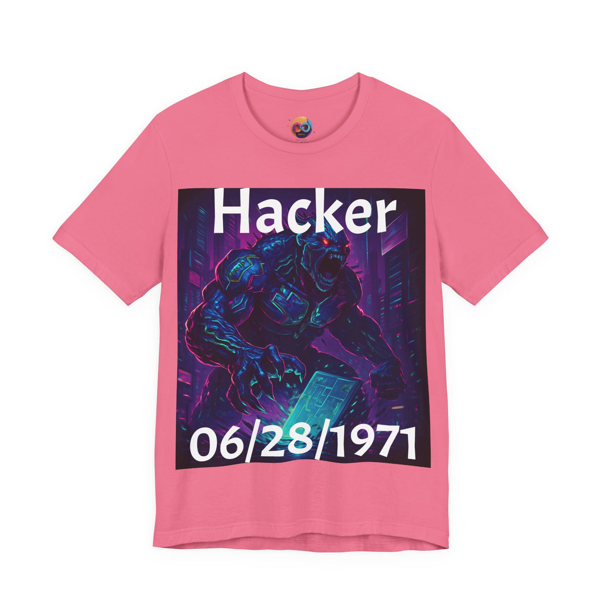 HACKER— '06/28/1971' Graphic tee. Dark Creature Illustration