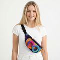 Colorful Abstract Loop Fanny Pack — Vibrant Geometric Waist Bag