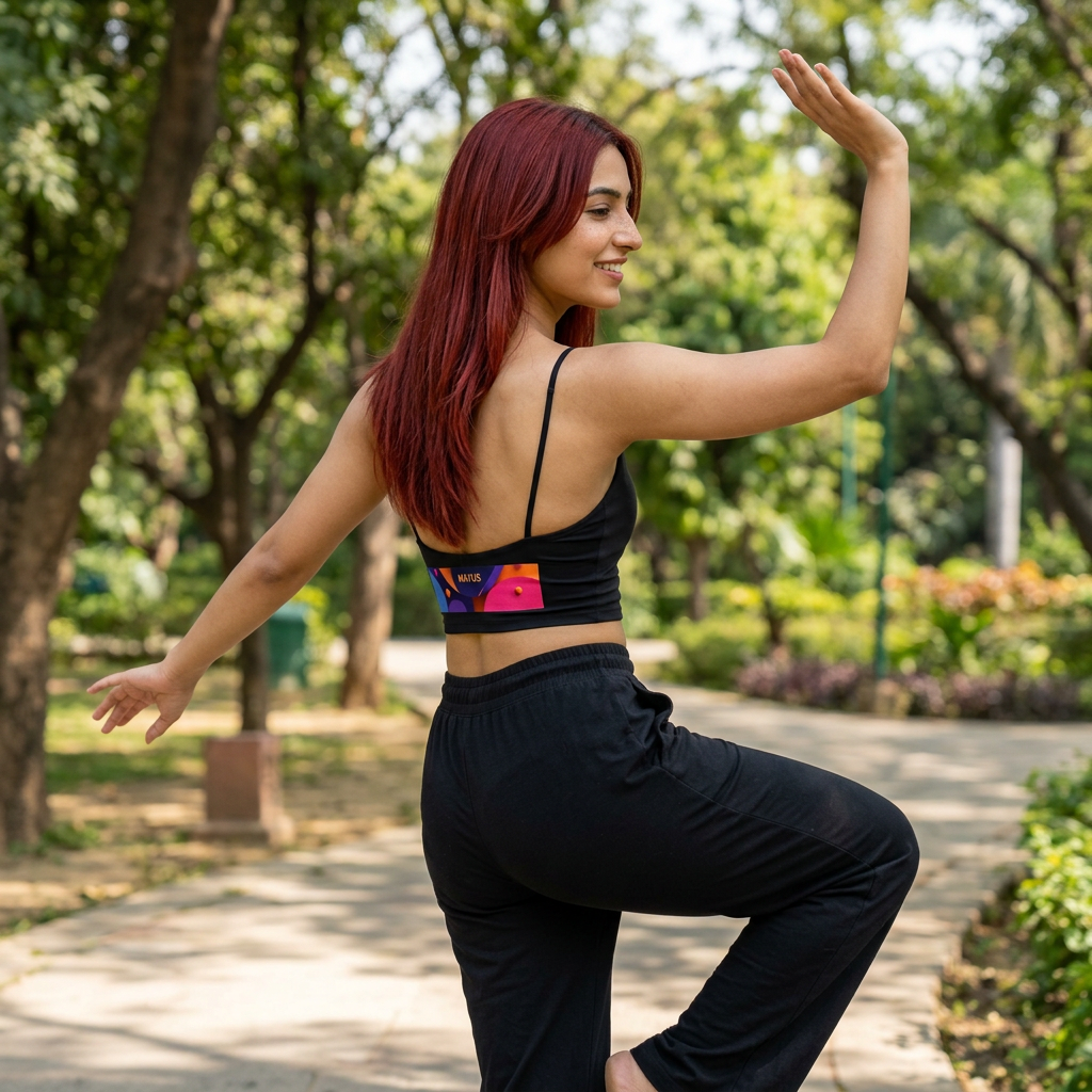 MAYUS LUXES Strappy Crop Bra — Seamless Everyday Support