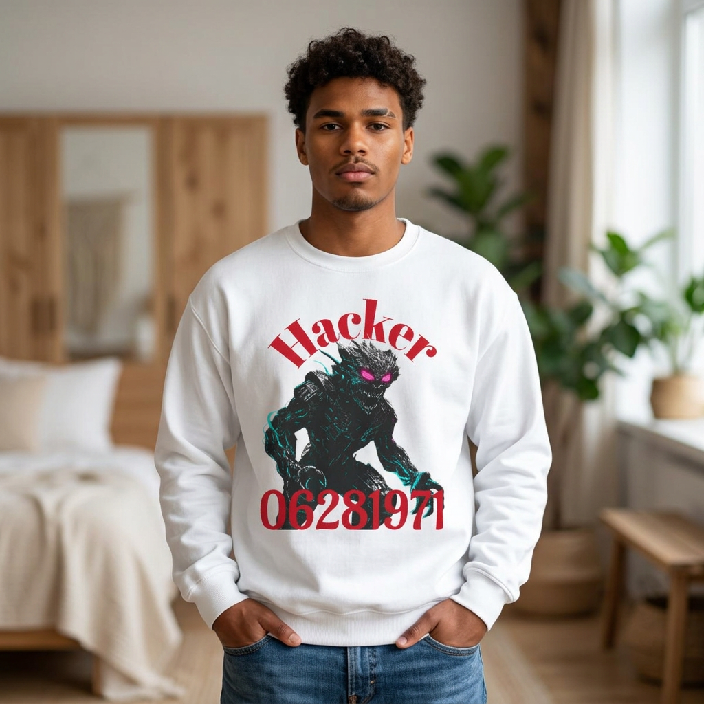 HALLOWEEN Hacker Monster Graphic sweatshirt.