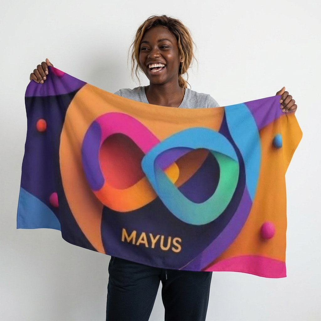 MAYUS Beach Towel — Vibrant Abstract Infinity Design.