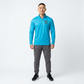 UNSTOPPABLE Quarter-Zip Pullover — Minimal Blue Geometric Logo