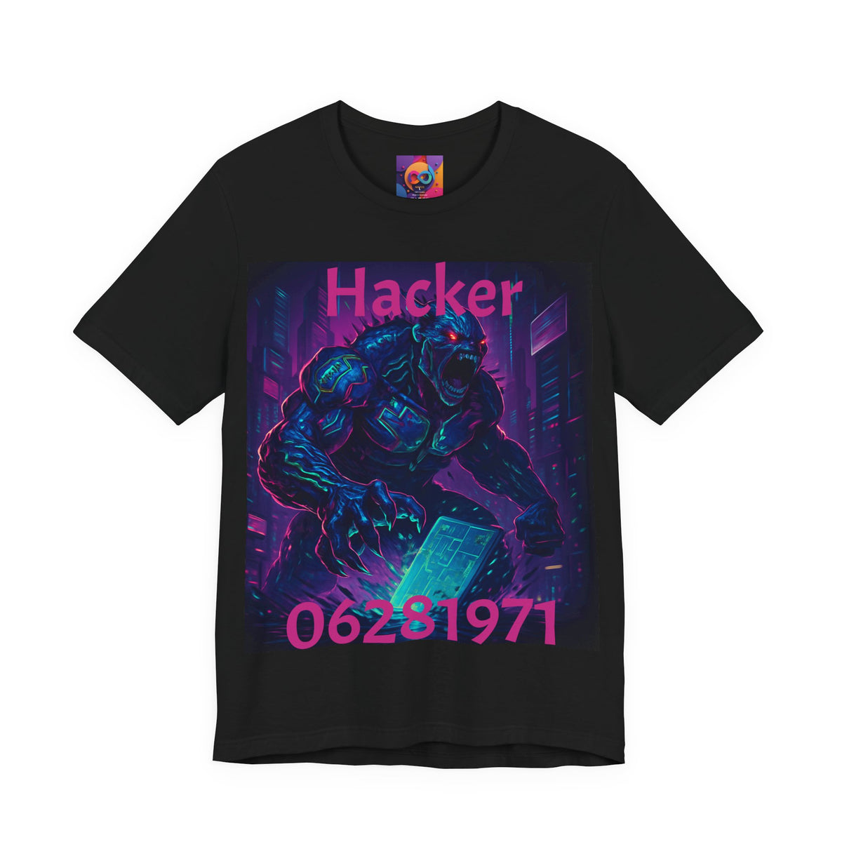 Monster Graphic Tee — '06/28/1971.' Dark Creature Illustration