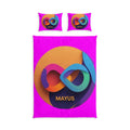 MAYUS Infinity Cotton Bed Set — Bright Pink Graphic Duvet Cover & Pillowcases