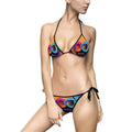 MAYUS Abstract Color Rings Bikini — Women's Tie-Side Swimsuit