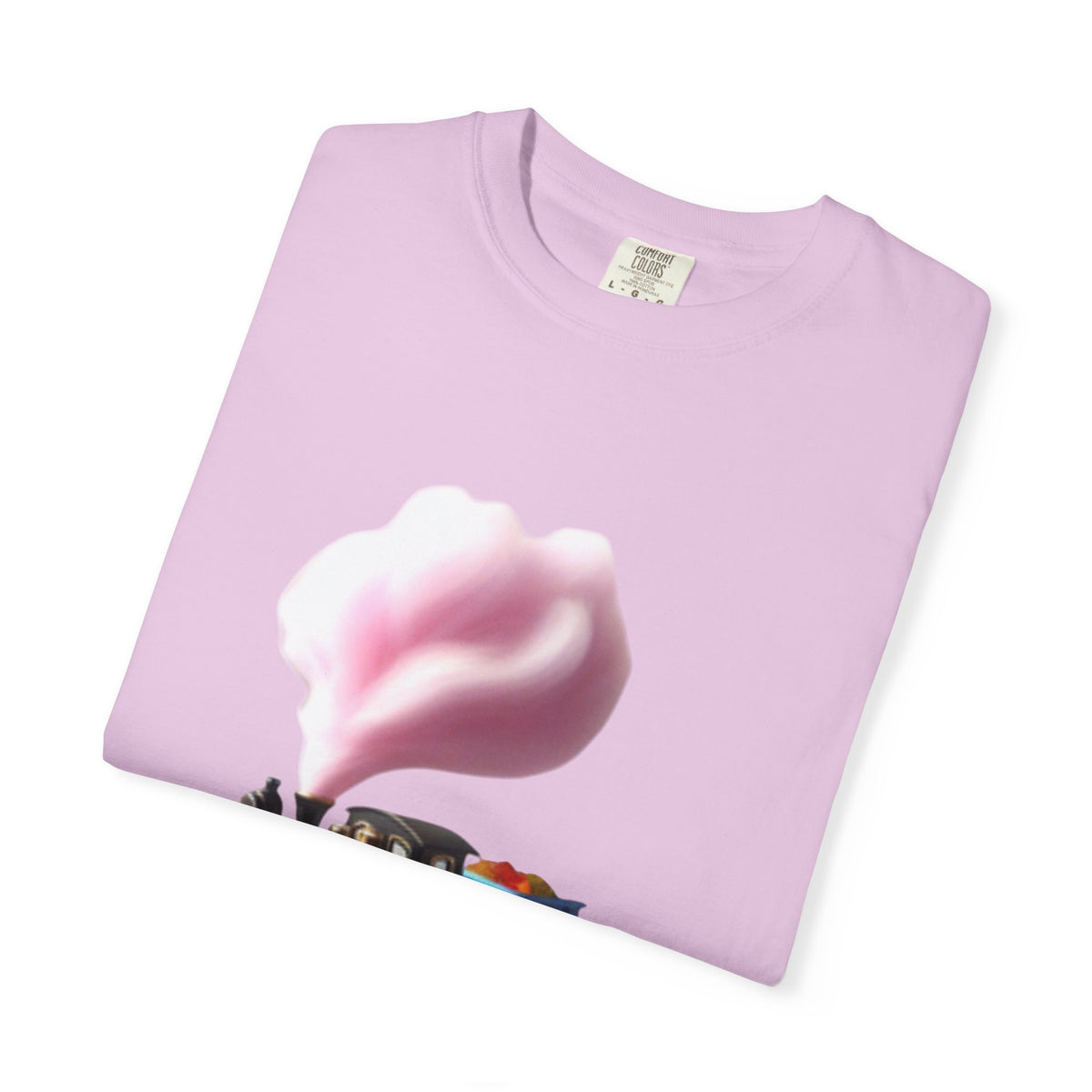 Vintage Steam Train T-Shirt with cotton candy’s Pink Smoke .—