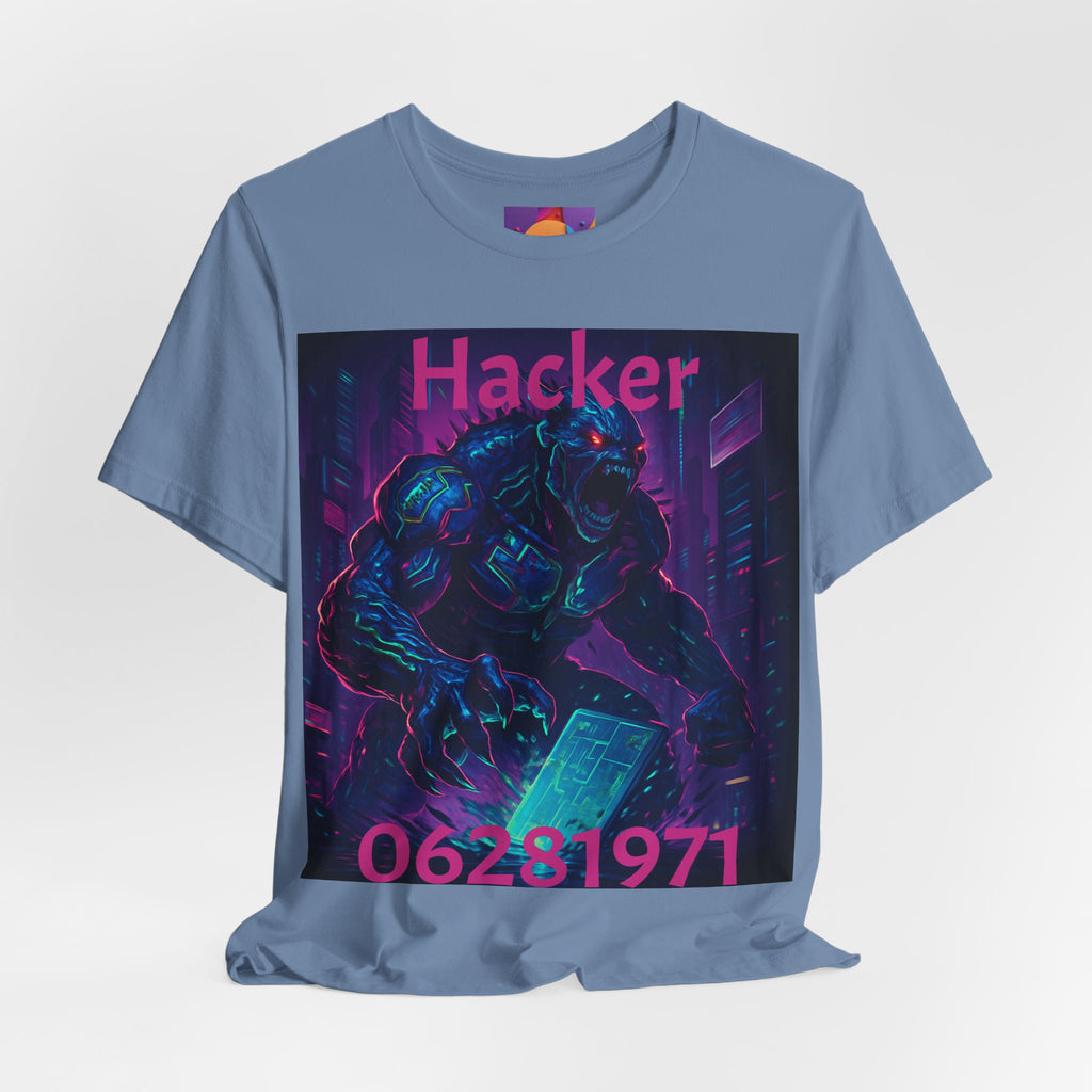 Monster Graphic Tee — '06/28/1971.' Dark Creature Illustration