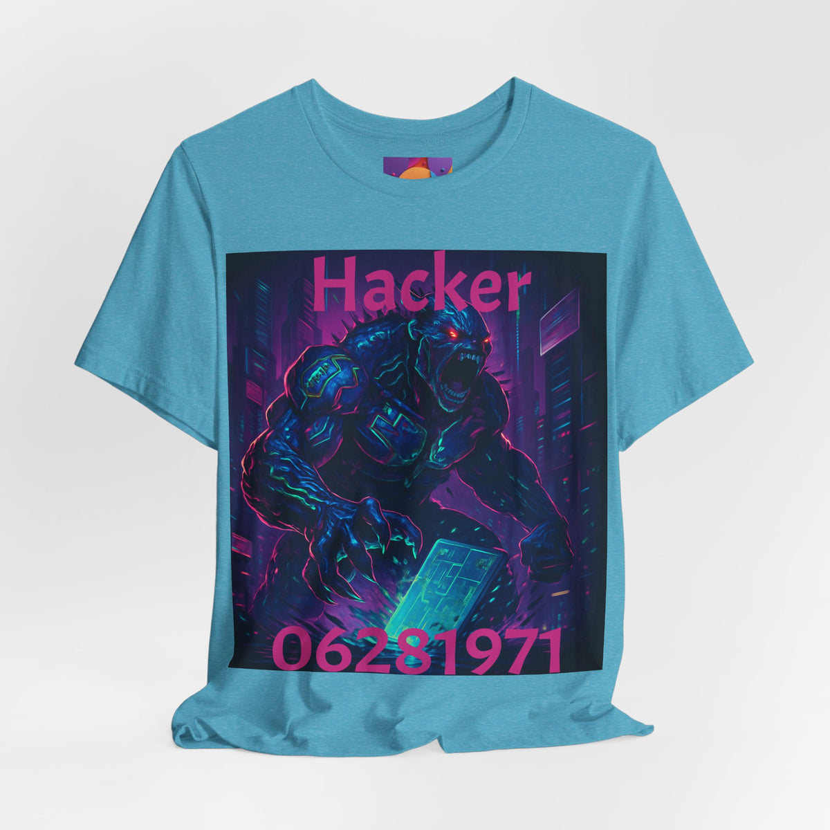 Monster Graphic Tee — '06/28/1971.' Dark Creature Illustration