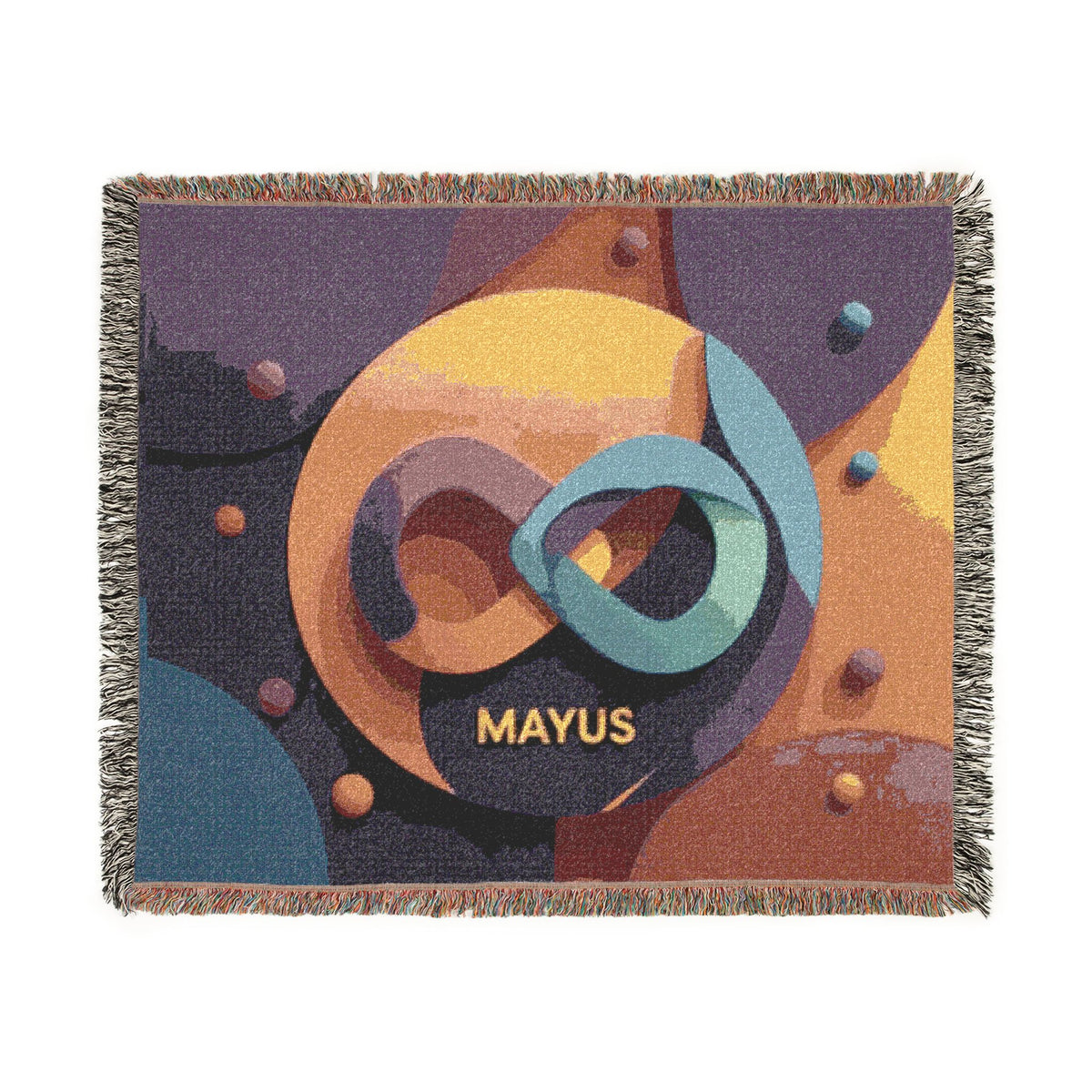 MAYUS Abstract Infinity Woven Blanket — Mayus Geometric Art Throw