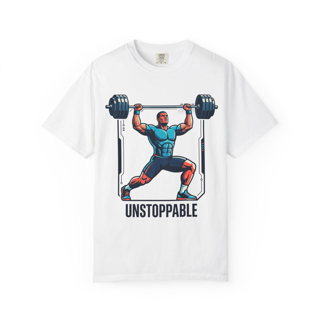UNSTOPPABLE Weightlifter T-Shirt — Motivational Gym Tee for Fitness Enthusiasts