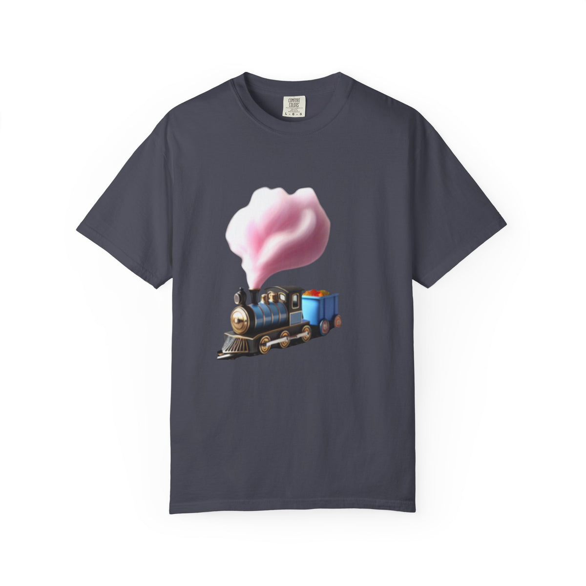 Vintage Steam Train T-Shirt with cotton candy’s Pink Smoke .—