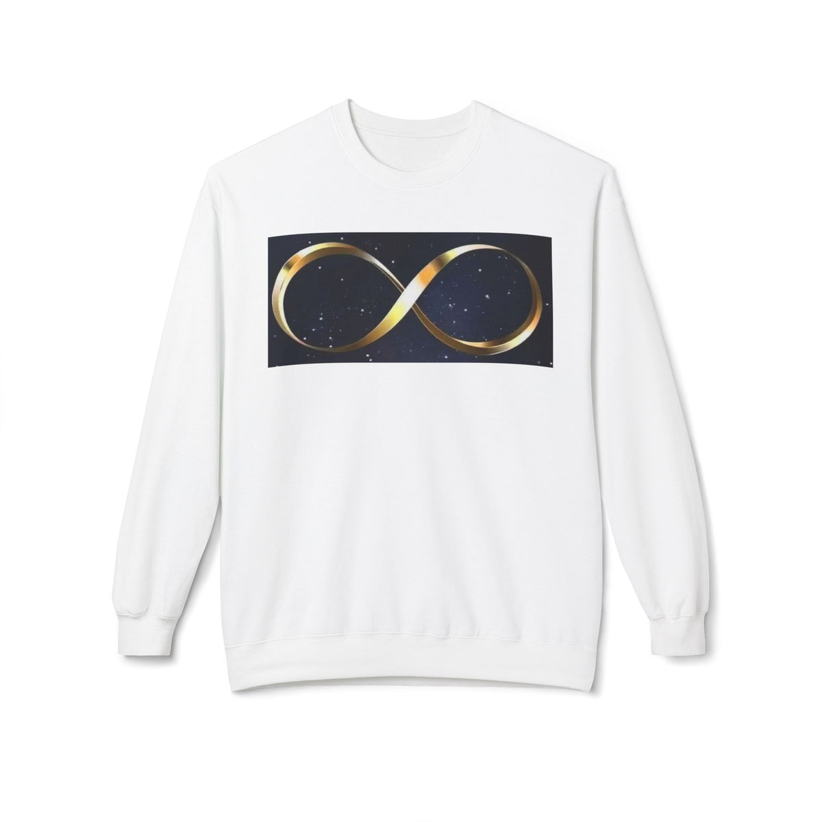 Infinity Symbol Crewneck Sweatshirt — Gold Galaxy Infinite Loop Design