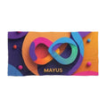 MAYUS Beach Towel — Vibrant Abstract Infinity Design.