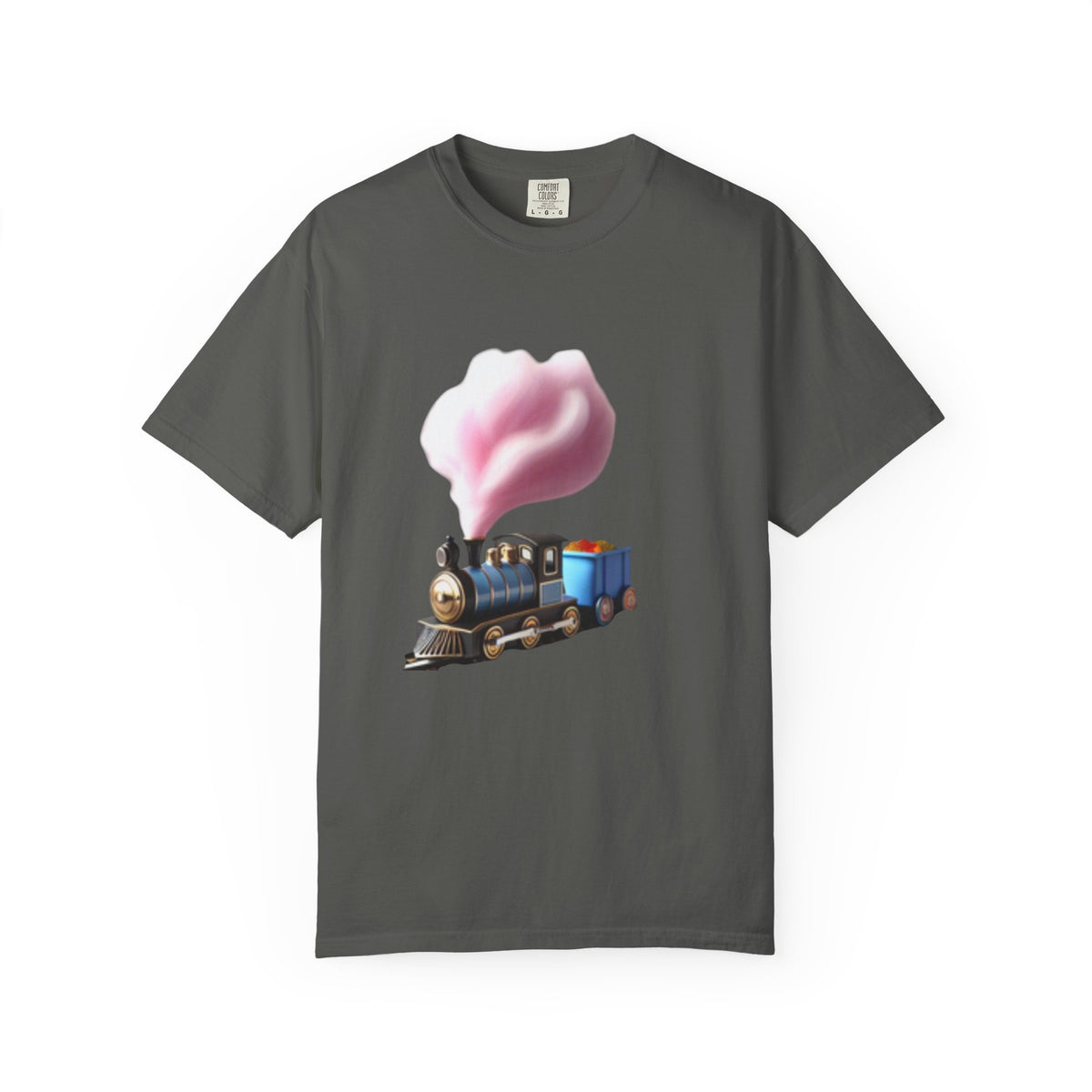 Vintage Steam Train T-Shirt with cotton candy’s Pink Smoke .—
