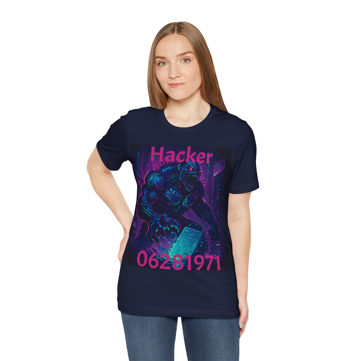 Monster Graphic Tee — '06/28/1971.' Dark Creature Illustration