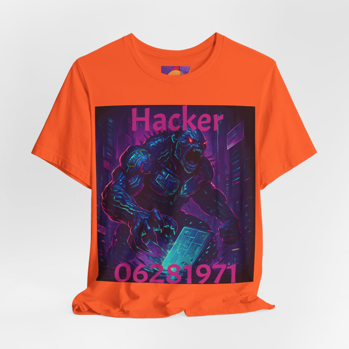 Monster Graphic Tee — '06/28/1971.' Dark Creature Illustration