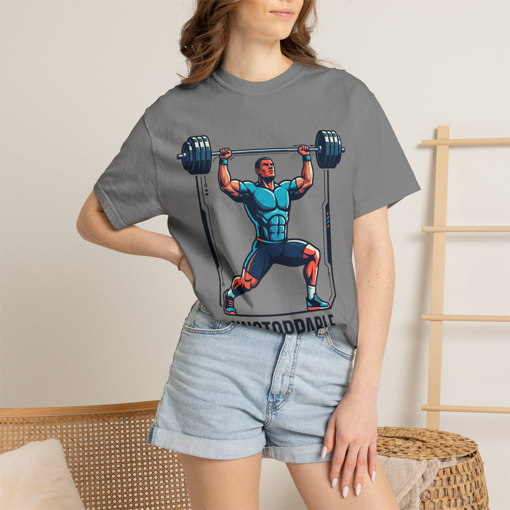 UNSTOPPABLE Weightlifter T-Shirt — Motivational Gym Tee for Fitness Enthusiasts