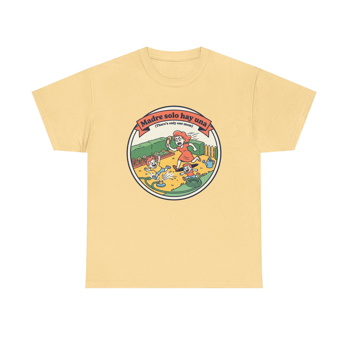 T-Shirt — "Madre solo hay una" Retro Family Cartoon Tee
