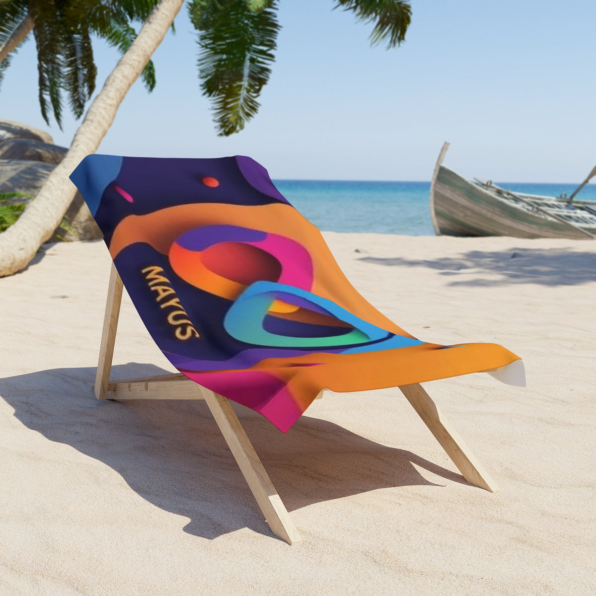 MAYUS Beach Towel — Vibrant Abstract Infinity Design.