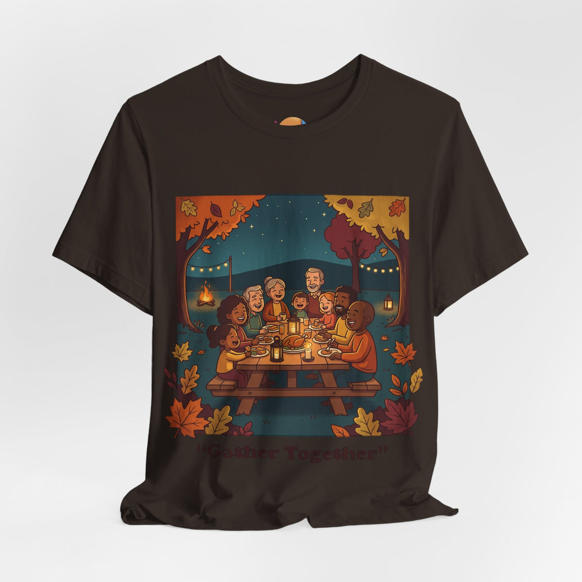 Gather Together T‑Shirt — Cozy Autumn Family Dinner Tee