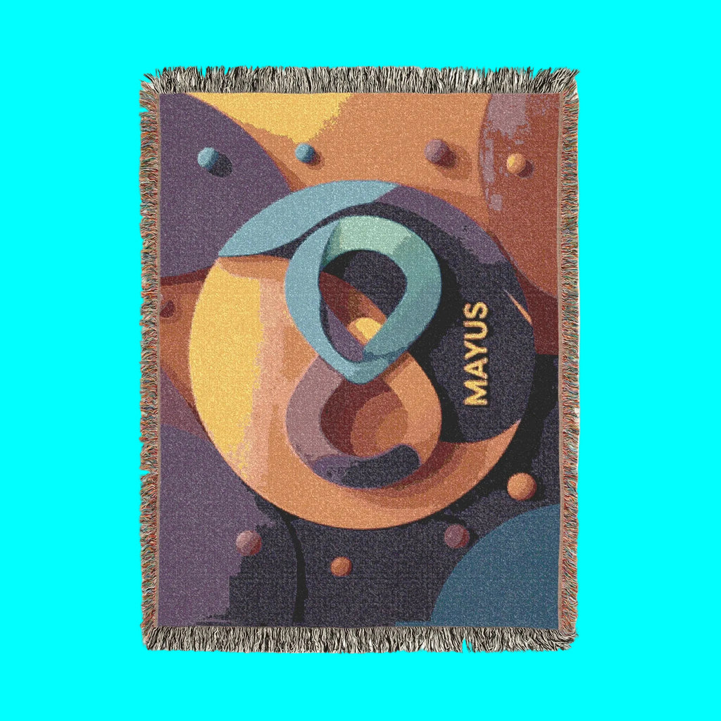 MAYUS Abstract Infinity Woven Blanket — Mayus Geometric Art Throw